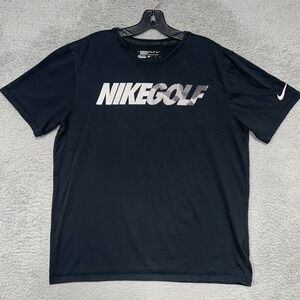 Nike Golf Modern Fit T Shirt Men's Sz L Black Dri-Fit Athletic Training Tee